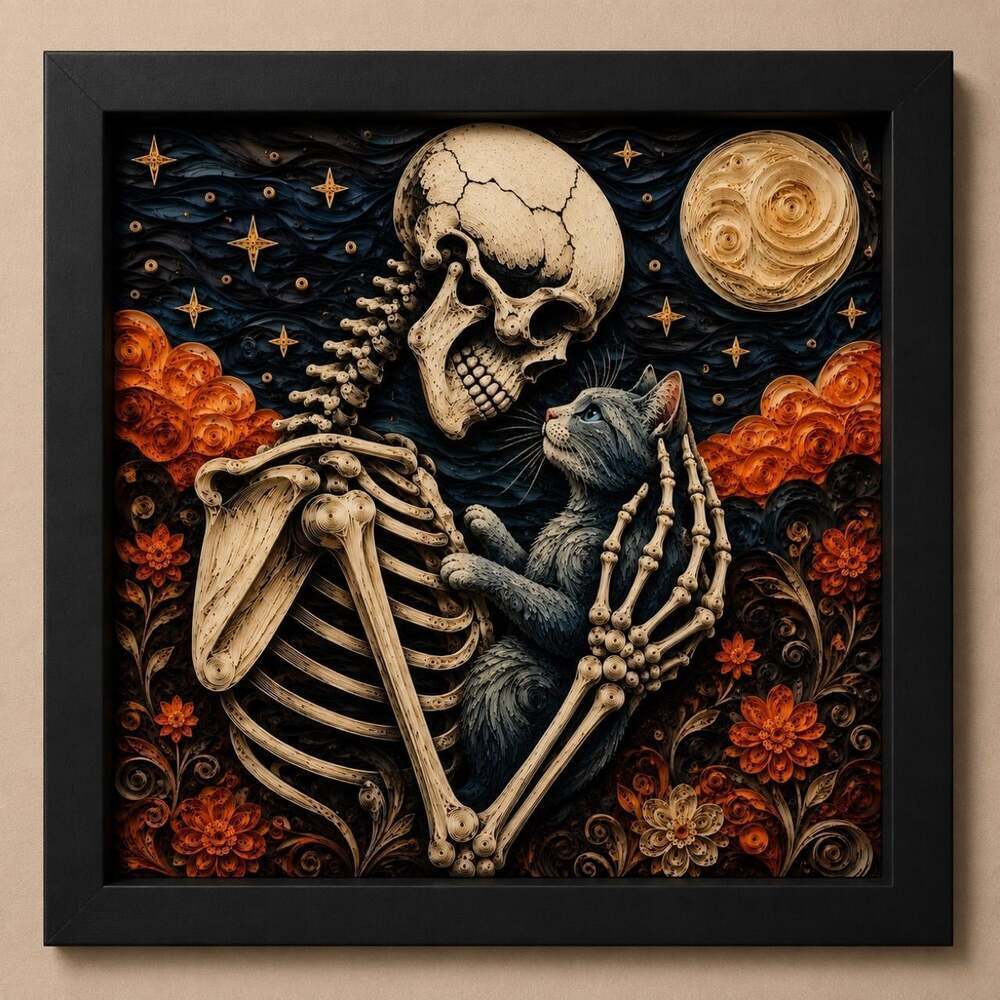 8 X 8 Black Framed Skeleton 7775